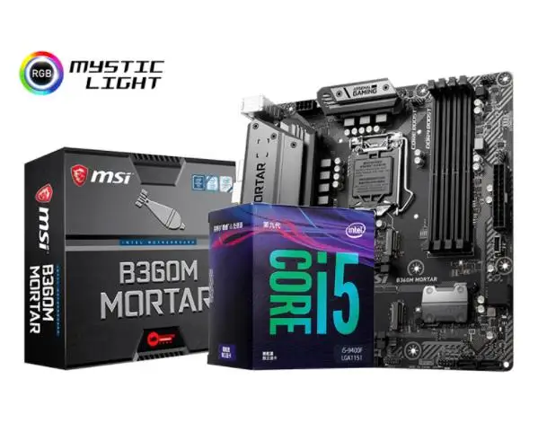 Best Price New MSI B360M MORTAR Motherboard + i5-9400F CPU DDR4 LGA 1151 64GB USB2.0 USB3.1 B360 Desktop motherboard free shipping