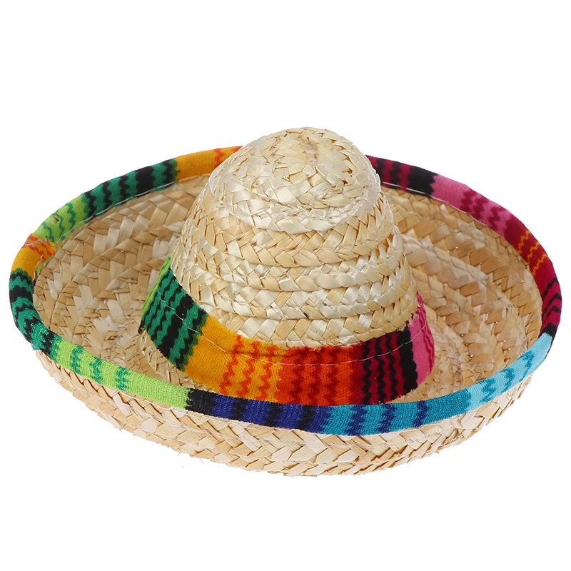 Мини-шляпа сомбреро для собак, соломенная шляпа для собак, пляжные вечерние соломенные шляпы для собак, Гавайский стиль, шапка для собак, забавные аксессуары
