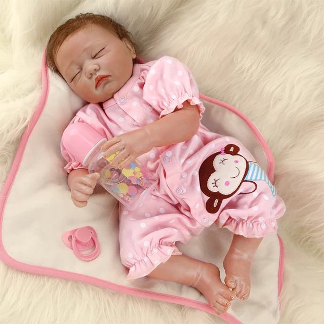  Reborn Baby Dolls Girls Silicone Full Body Lifelike Reborn Doll  Sleeping Anatomically Correct Washable Toy Doll Reborn Babies 20inch 50cm  Pink : Toys & Games