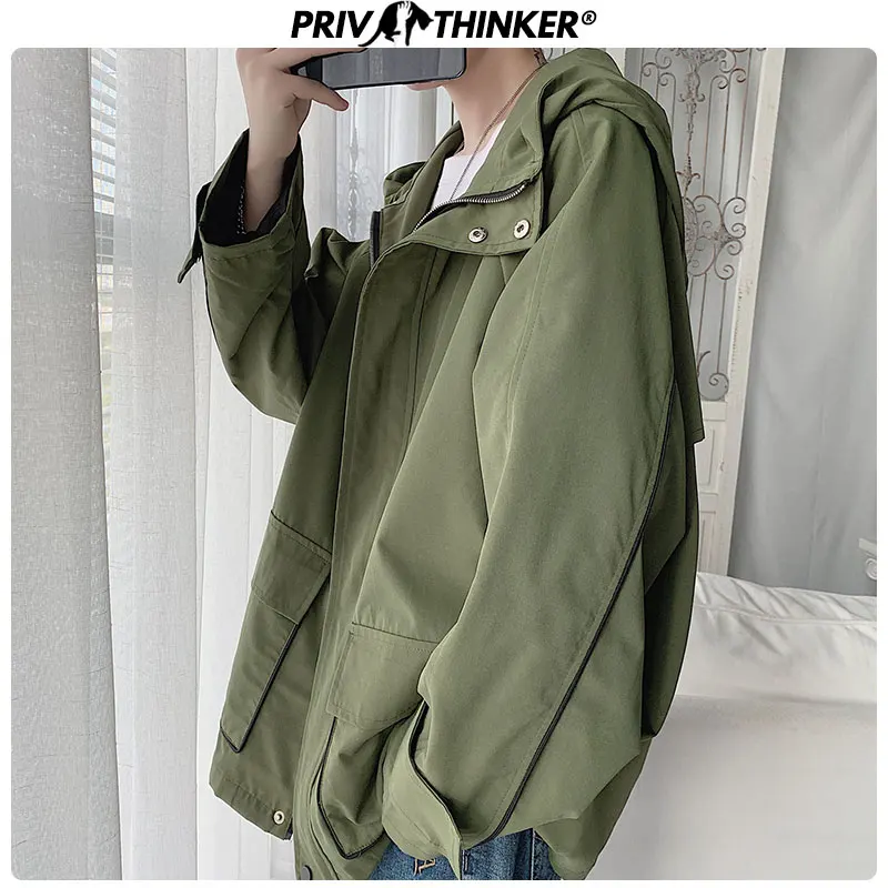 Privathinker, Мужская утолщенная куртка в стиле сафари, Осень-зима, пальто, Мужская Корейская Повседневная парка, Теплая мужская, свободная одежда, большие размеры