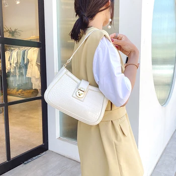 

purses and handbags Fashion crocodile half moon PU leather women's Shoulder Messenger Bag crossbody bags for women sac a main