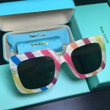 Цветные новые Квадратные Солнцезащитные очки 145 мм женские роскошные брендовые дизайнерские классические солнцезащитные очки Женские Ретро Винтажные Солнцезащитные Очки