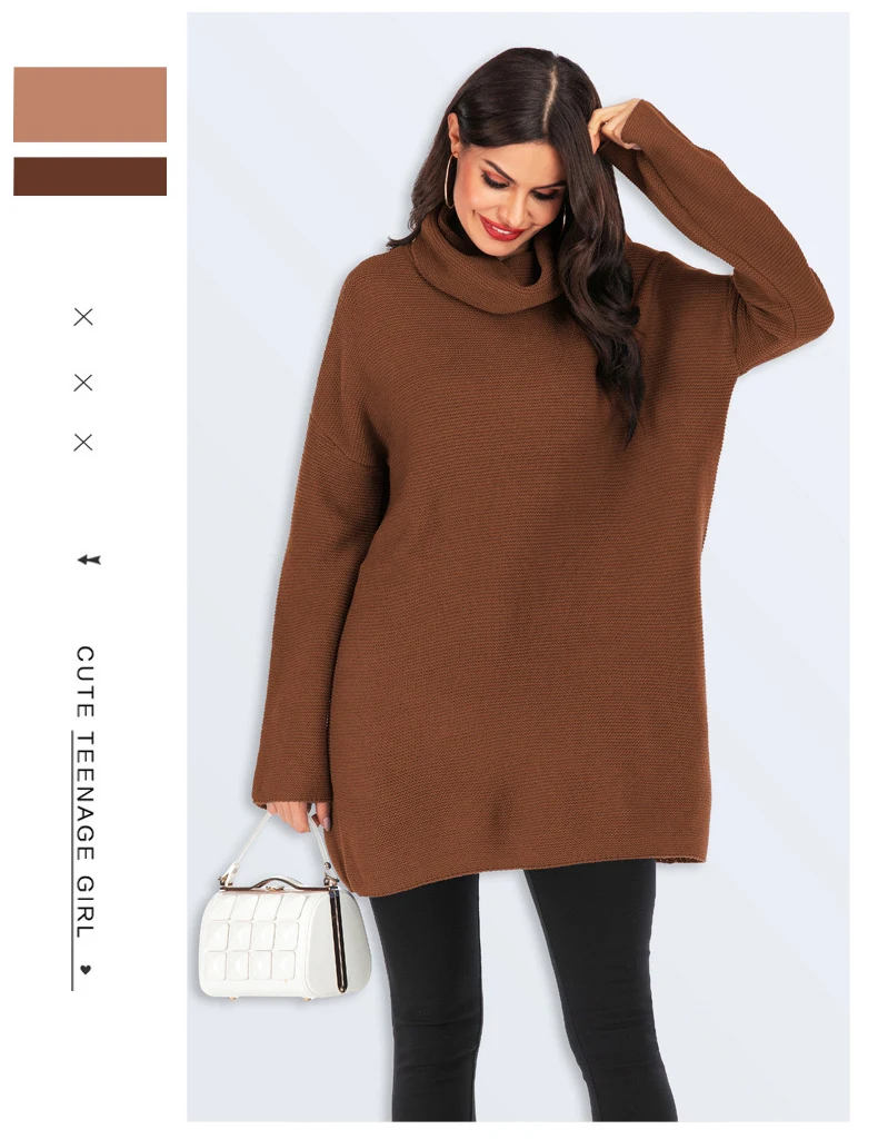 Зимний женский свитер Европейский Американский женский модный Свободный вязаный плюс размер Femme пуловеры Длинные свитера женская одежда