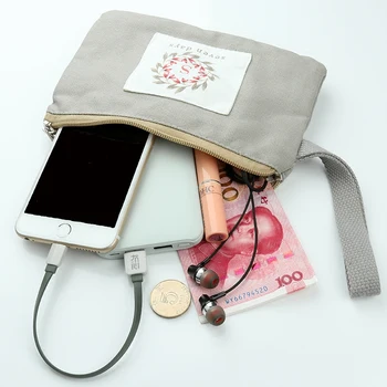 

2020 new mobile phone bag coin purse female Korean style fabric key power bank storage handbag for student