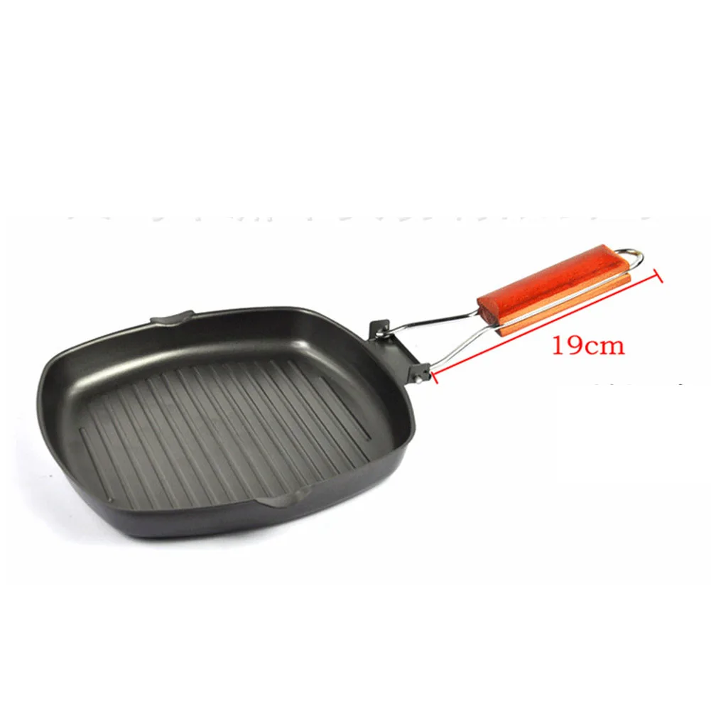 20/24cm Camping Non-stick Pan Steak Kitchen Supplies Foldable Griddle BBQ Frying Easy Clean Skillet Picnic Iron