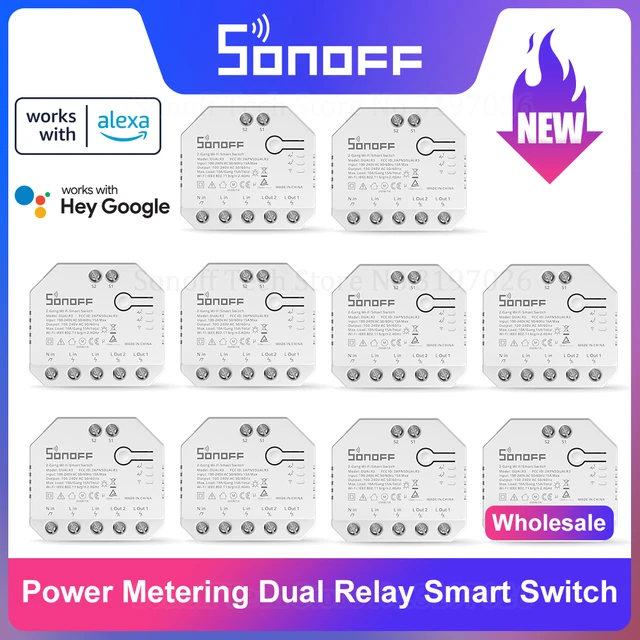 1-5PCS SONOFF DUAL R3 Lite Dual Relay Module DIY MINI Smart Switch 2-Way  Control Timing via eWeLink Alexa Google Smart Home - AliExpress