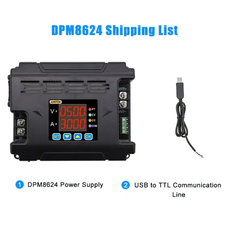 

DC 0-60V 0-24A Digital Programmable Power Supply Remote Constant Current Communication DC-DC Step-down Voltage DPM8624