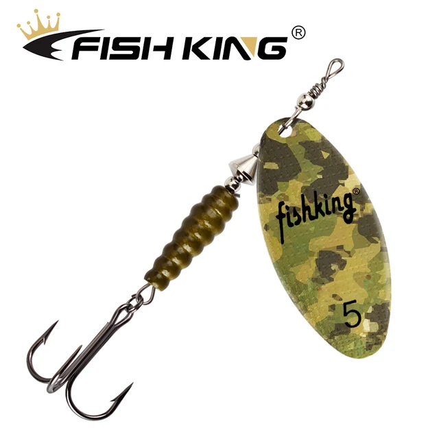 FISH KING New Metal Fishing Lure Willow Leaf Shape Spinner Bait