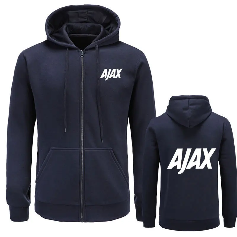 Осенние мужские толстовки с капюшоном модная Толстовка принтом AJAX повседневный