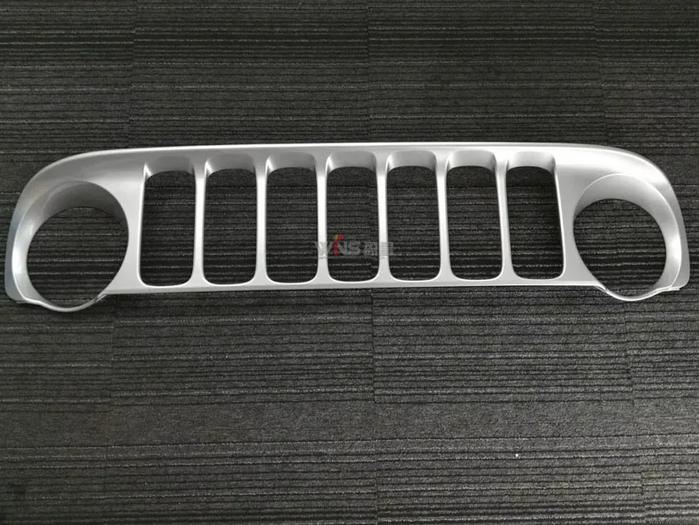 Matt Silver For Jeep Renegade Front Grille Cover Trim Carbon Fiber or Silver Color Car Styling accessories - Color: Matt Silver