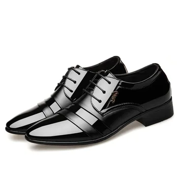 

New Brand Men Business Formal Shoes for Men Black Lace Up Shoes Fashion Oxford Leather Shoes Flats Dress Shoes