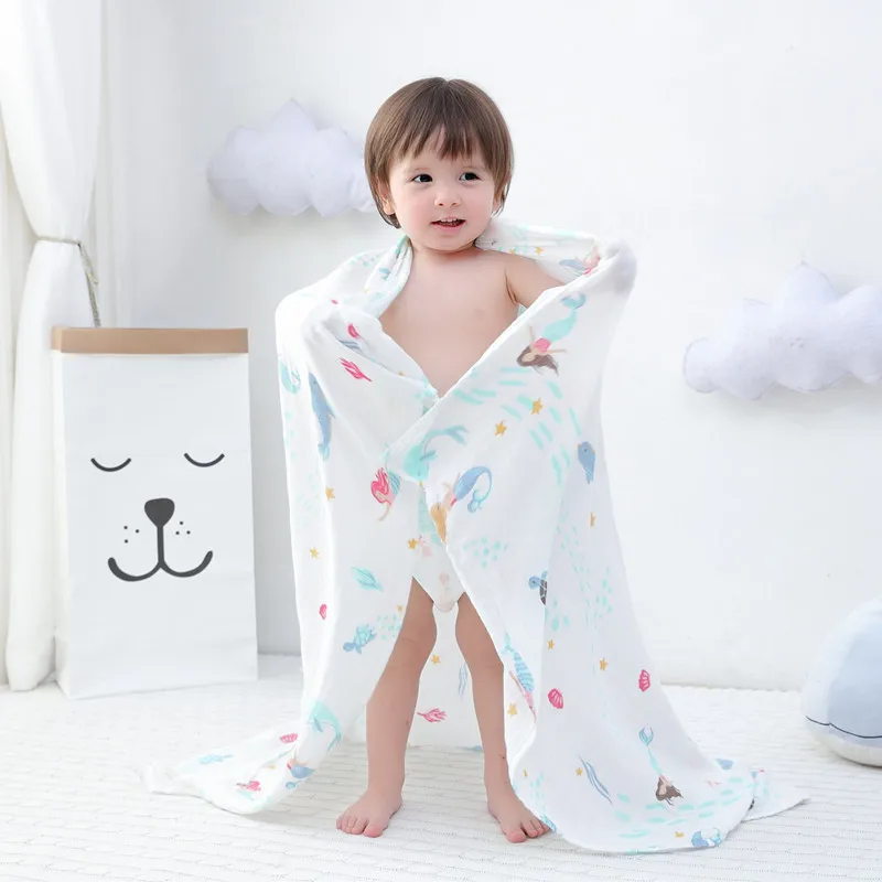 Bamboo Baby Blanket Baby Girl Swaddle Wrap Newborn Baby Bath Towel Stroller Sleep Cover Muselina Bebe Algodon 120x120cm