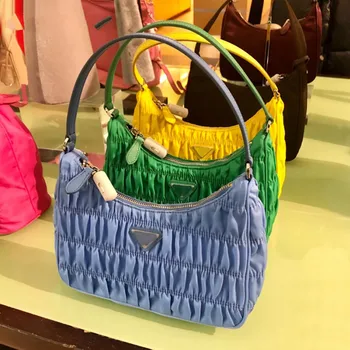 

2020 New Arrival Pleated Underarm Leather Shoulder HandBag Women Casual Bohemian Style Panelled Shoulder Pillow Bag BKEX