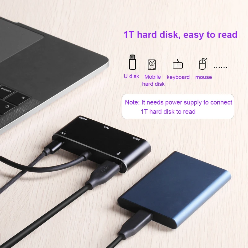 USB C HDMI VGA адаптер Usb концентратор к Usb3.0 Usbc зарядный кабель 3 5 мм Jack многопортовый