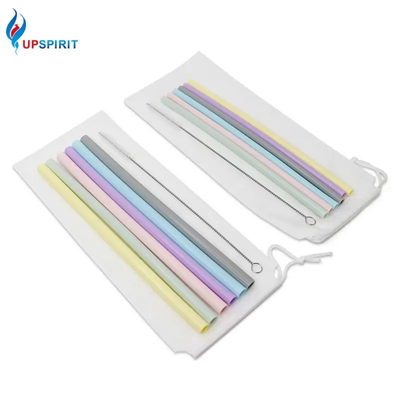 

Upspirit 6Pcs Silicone Straws Cleaning Brush Set Tumbler Smoothie Straw Filter for Tea Coffee Juice Stirring Drinking Drinkware