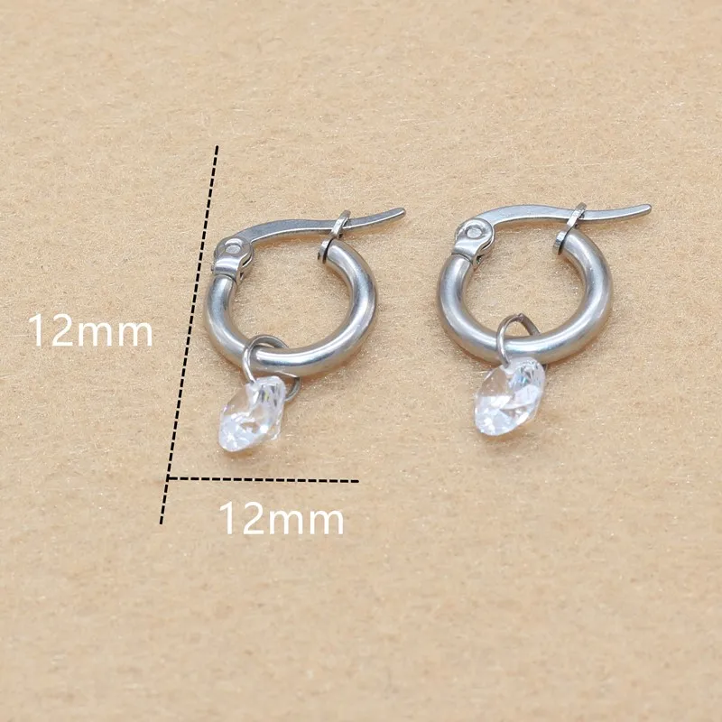Титановые серьги-кольца 12 мм с сердечком и жемчугом, Star Charms316 L, нержавеющая сталь, не выцветает, не вызывает аллергии