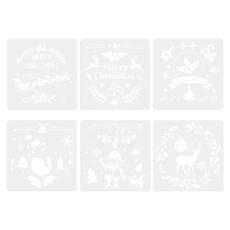 

6pcs 30cm Christmas Santa Clause Reindeer Snow DIY Layering Stencils Painting Scrapbook Coloring Embossing Decorative Template