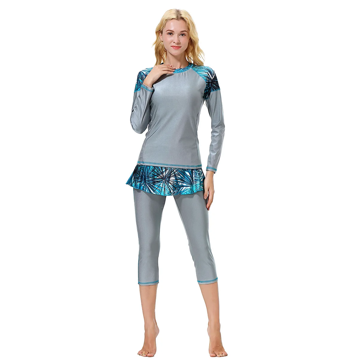 Women Burkini 3 Piece Swimsuit Cover Up Bathing Suit Hijab Islamic Muslim Swimwear