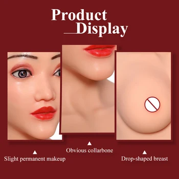 

KUMIHO Silicone breast C cup handmade boobs underwear baby face mask cosplay costumes for Transgender Elsa style
