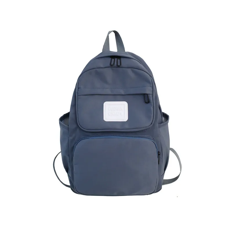 gray-blue Стиль Ins, простая сумка для старшеклассника, модный рюкзак ulzzang, Большой Вместительный водонепроницаемый рюкзак для путешествий - Цвет: gray-blue