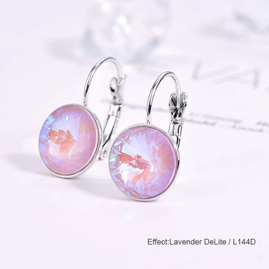 Кристаллы от Swarovski Висячие серьги круглые красивые серьги для женщин модные Подвесные серьги Элегантные вечерние свадебные украшения подарок