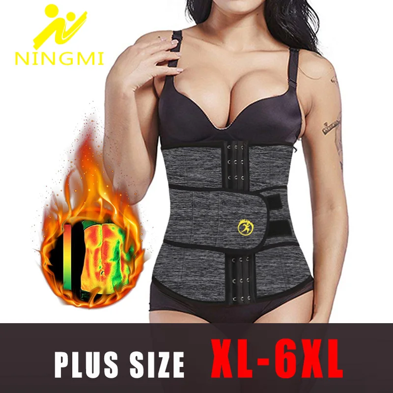 NINGMI Women Modeling Belt Waist Trainer Slimming Body Shaper Neoprene Sauna Strap with Phone Pocket Shapewear Pulling Underwear spanx shorts