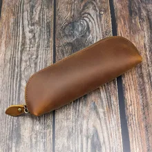 Новое поступление из воловьей кожи crazy horse кожаные мужские кошельки наушники простой европейский и американский стиль ретро ручка сумка очки сумка чехол