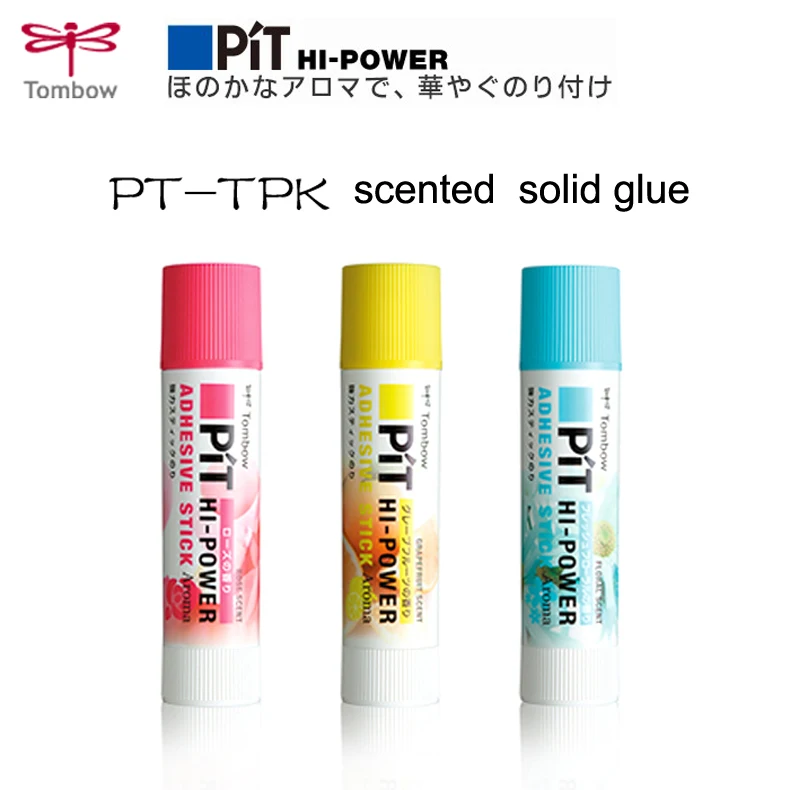 Tombow твердый ароматизированный клей-карандаш Pit HI-POWER PT-TPK ароматический клей-карандаш высокой вязкости нетоксичный Быстросохнущий 3 цвета