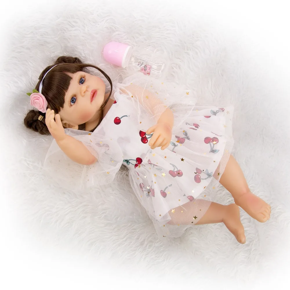 Bebe reborn corpo de silicone inteiro девочка кукла "малыш" 22 дюйма 55 см детский подарок Возрожденные игрушки