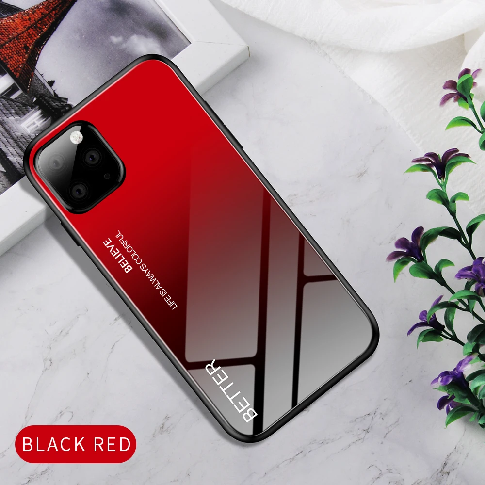 Чехол для iphone 11 Pro Max, градиентный телефонный чехол из закаленного стекла для iphone 11 Pro XR X 10 XS MAX 7 8 6 6S Plus, цветная задняя крышка
