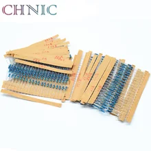 

600PCS/LOT 1/4W Metal Film Resistor Kit 1% Resistor Assorted Kit Set 10 ohm-1M ohm Resistance Pack 30 Values each 20 pcs