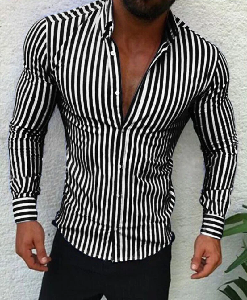 Men's Casual Shirt Slim Fit Striped 