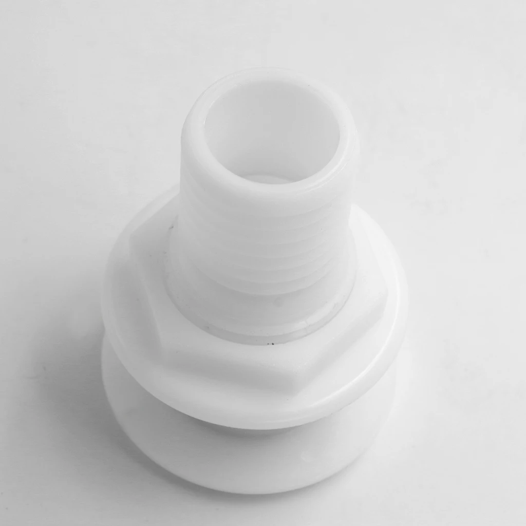 White Plastic Thru-Hull Bilge Pump And Aerator Hose Fitting For 2