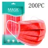 10/20/30/40/50/60/70/80/90/100/200pc Disposable Face Mask Red Mouth Masks Personal Mask 3ply Ear Loop Masks Mascarillas 1