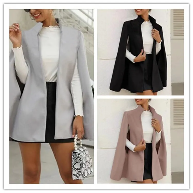 

Женская зимняя куртка, лидер продаж 2021, новая модная Элегантная куртка, кардиган с воротником-стойкой, Однотонное шерстяное пальто без рукавов для женщин