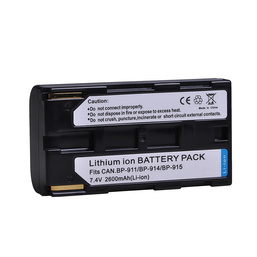 2600mAh BP-911 BP-911K BP 911 BP-914 BP-915 Battery for Canon BP911, BP914, BP915, E1 E2 E30 ES50 ES6500V ES7000V ES8000V button cell battery