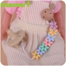 Fosmeteor 1pcs Baby Petal Pacifier Chain BPA Free Handmade Silicone Bead Safe Teething Chain Infant Pacifier Clip Holder Toys