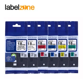 

Multicolor 18mm tze241 label ribbon Compatible Brother p-touch printers tze label tapes laminated tze-241 tz-241 tz241 ptouch