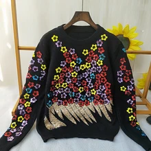 #Special Offers SEQINYY Sweater 2020 Autumn Winter New Fashion Design Long Sleeve Flowers Embroidery Sequins Loose Top #Special Offers SEQINYY Sweater 2020 Autumn Winter New Fashion Design Long Sleeve Flowers Embroidery Sequins Loose Top