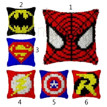 

Dropshipping Latch Hook kits Pillow cartoon Diy Handmade Printing Canvas Cushion Latch Hook Kit DIY Unfinished accessories