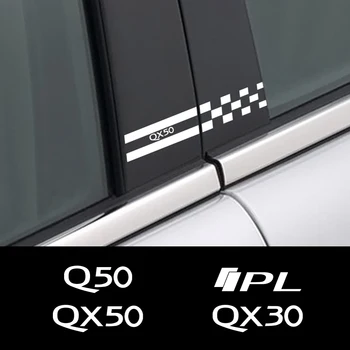 

For Infiniti Q50 Q30 Q60 Q70 IPL QX50 QX30 QX60 QX70 QX80 Accessories 2PCS Auto Middle Column Decal Car Window B Pillars Sticker