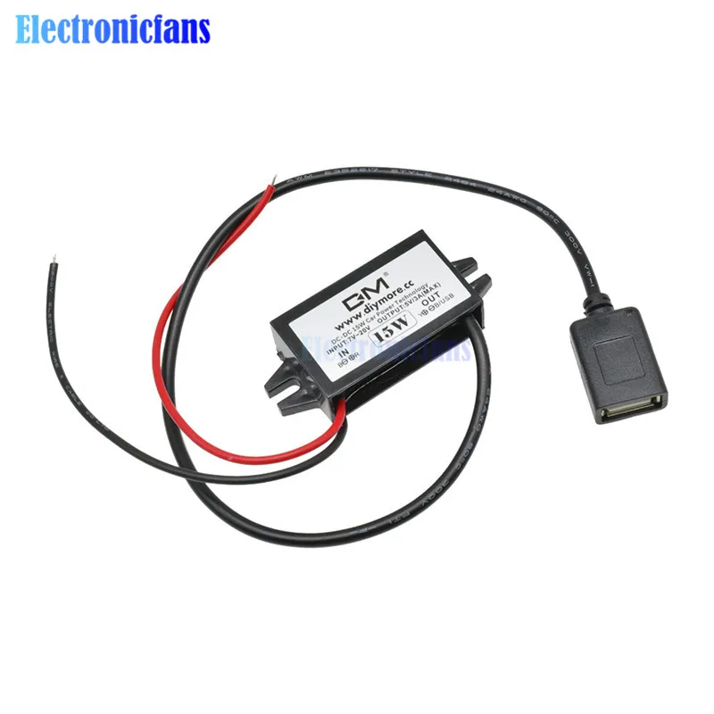 DC 12V to 5V Step Down Модуль питания USB Female Port Converter Potting Waterproof Power Module for phone