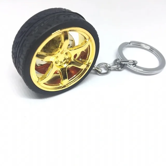 Wheel Hub Key Chain Zinc Alloy Tire Styling Car Key Ring Auto Modification Parts Keyring For BMW Audi Benz Volkswagen SEAT Ford Gold