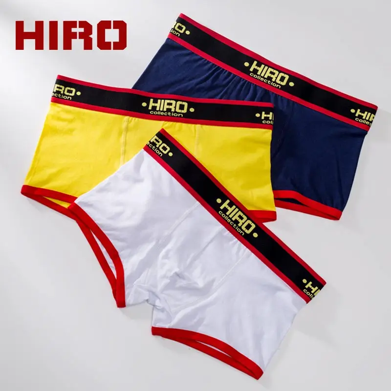 

HIRO Cotton Breathable Boxer Men Underwear Cueca Male Panties Plus Size M-2XL For Fat Guy 100kg Sexy Solid Male Underpants G176