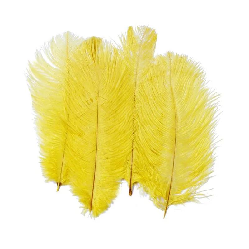 

10Pcs/Lot Yellow Ostrich Feathers for Jewelry Making 15-70cm/6-28" Ostrich Feather Ostrich Plumes Wedding Feathers Decoration