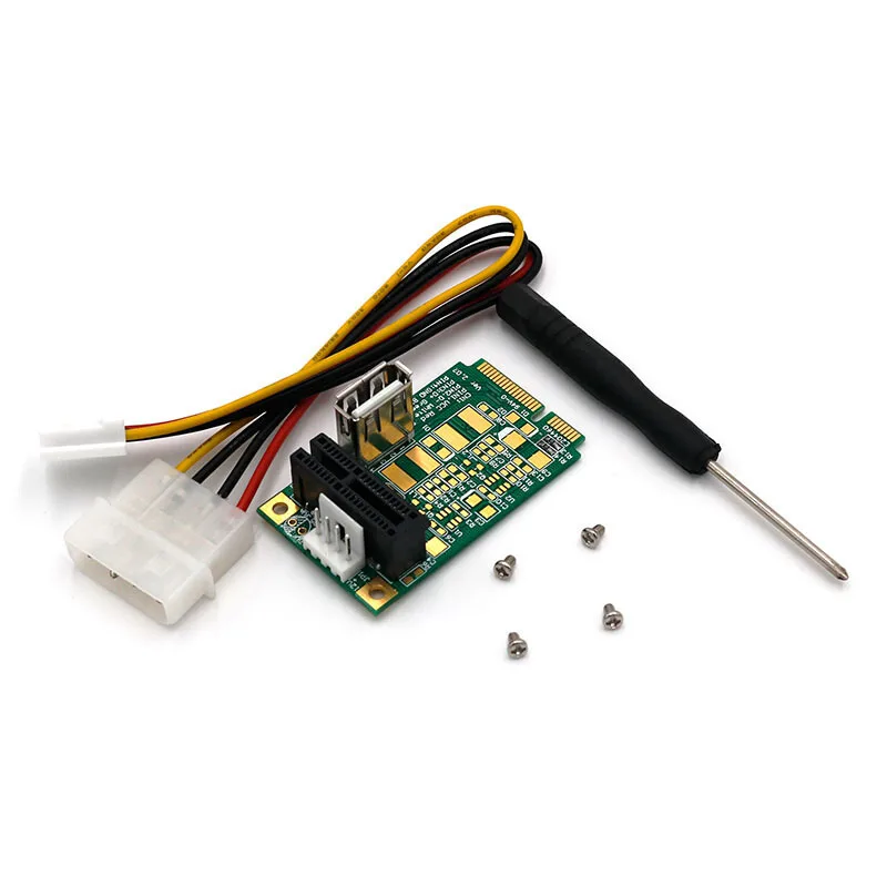 QINDIAN добавить на карты Mini PCI-E к PCI Express 1X Riser адаптер 4Pin вход питания Поддержка USB 2,0 передача данных до 480 Мбит/с