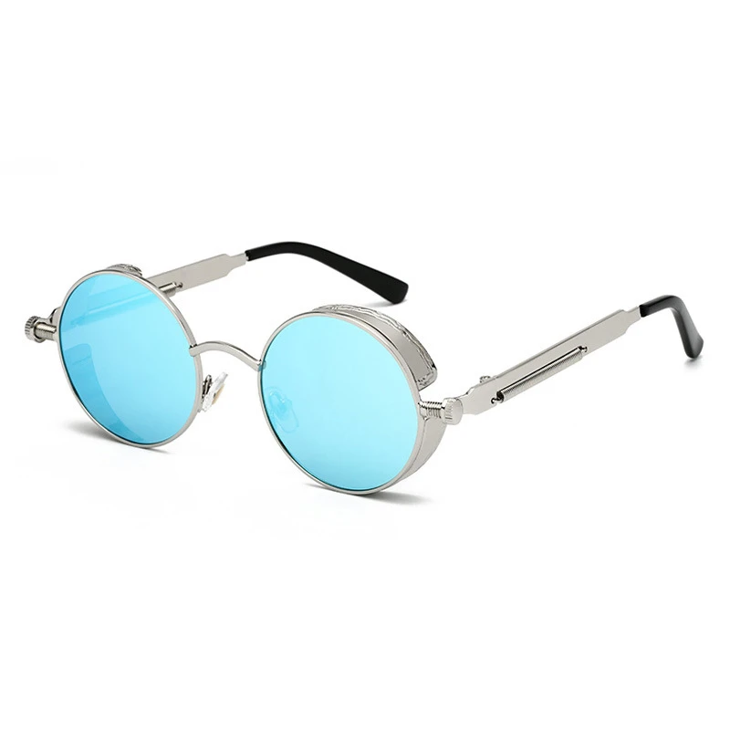 Korean version of the polarized punk steam round frame trend sunglasses ladies modern personality street beat sunglasses - Цвет линз: NO2.