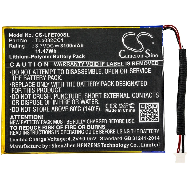 Cameron sino 3100mah аккумулятор для LEAPFROG 31576 Epic 7 LEAPFROG TLp032CC1