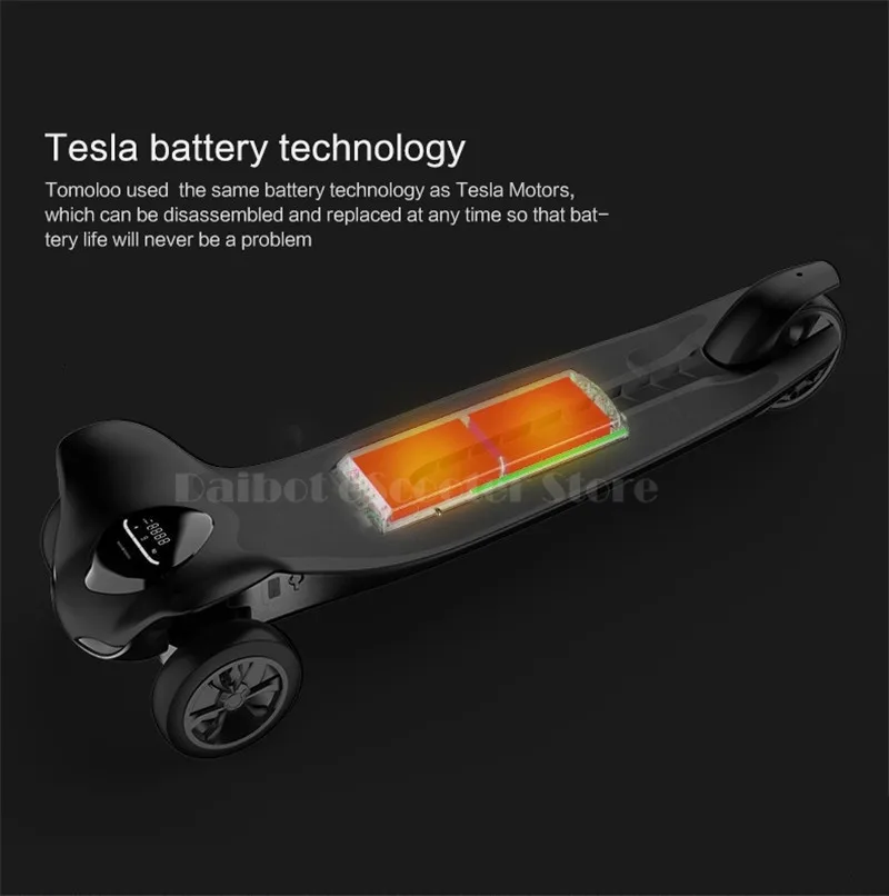 Tomollo Adult Electric Skateboard 3 Wheels Self Balancing Scooters 6 inch 36V 250W BluetoothPull Rod Portable Electric Scooter  (31)