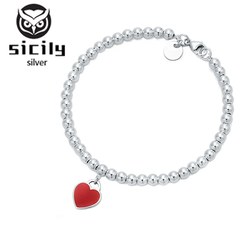 Sicily, высокое качество,,, серебро 925 пробы, tiff, сердце, браслет для женщин, Классическая мода, темперамент, роскошные ювелирные изделия